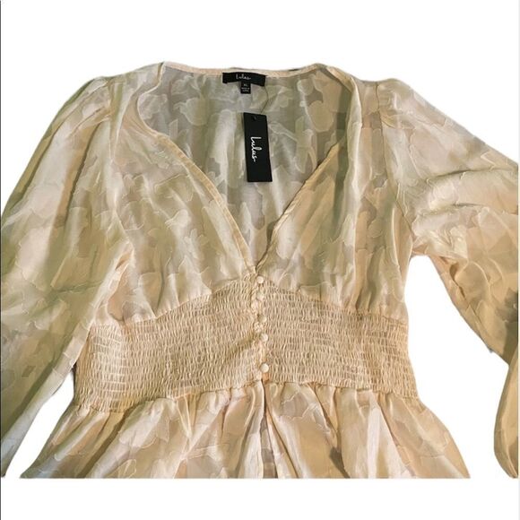 ✨ Patio Date Ivory Floral Jacquard Button-Up Long Sleeve Top✨ - Picture 9 of 9